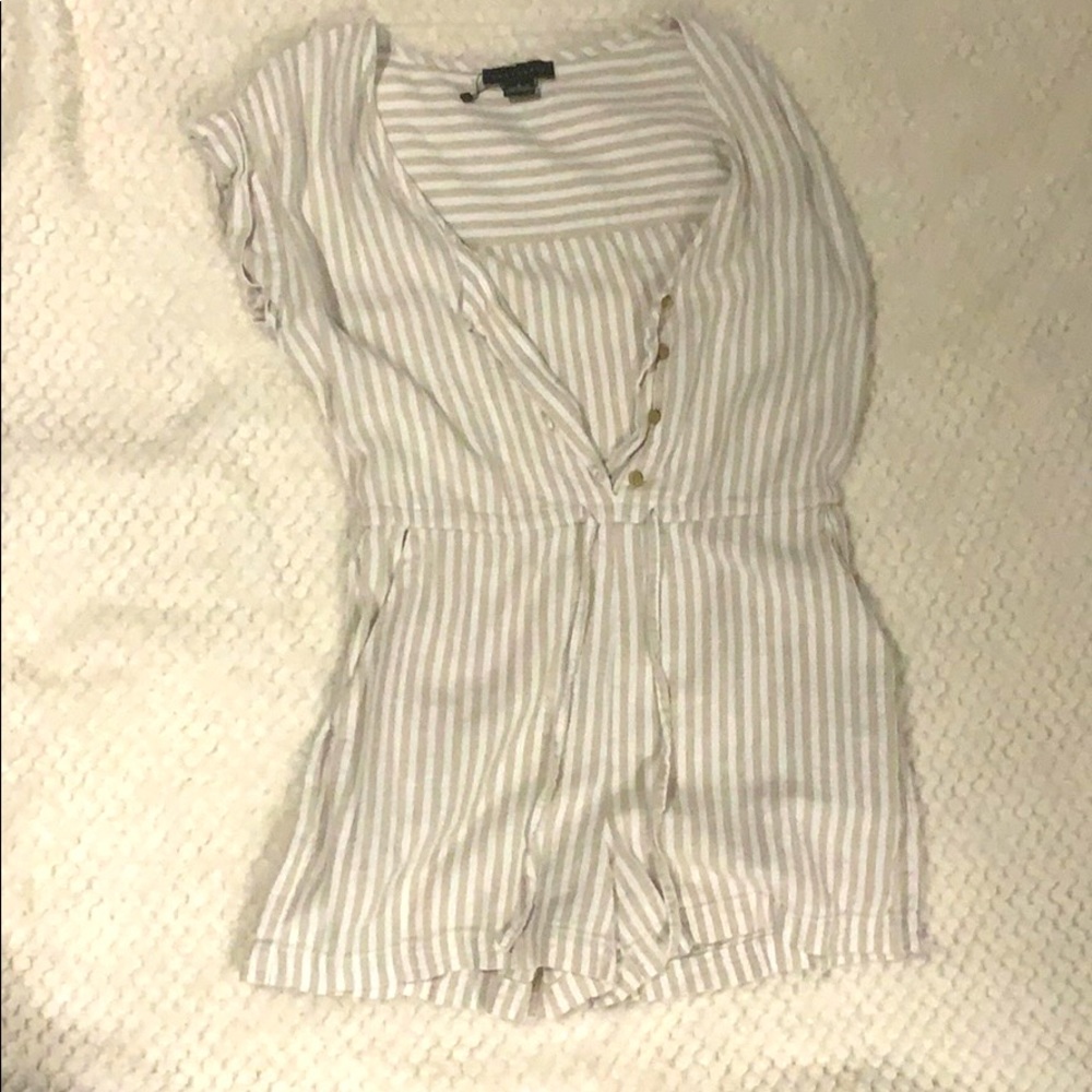 White and nude romper